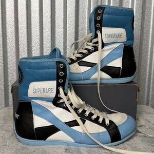 Superare Boxing Wrestling Shoes High Top Blue White Black Size 11.5 US 45.5 EU